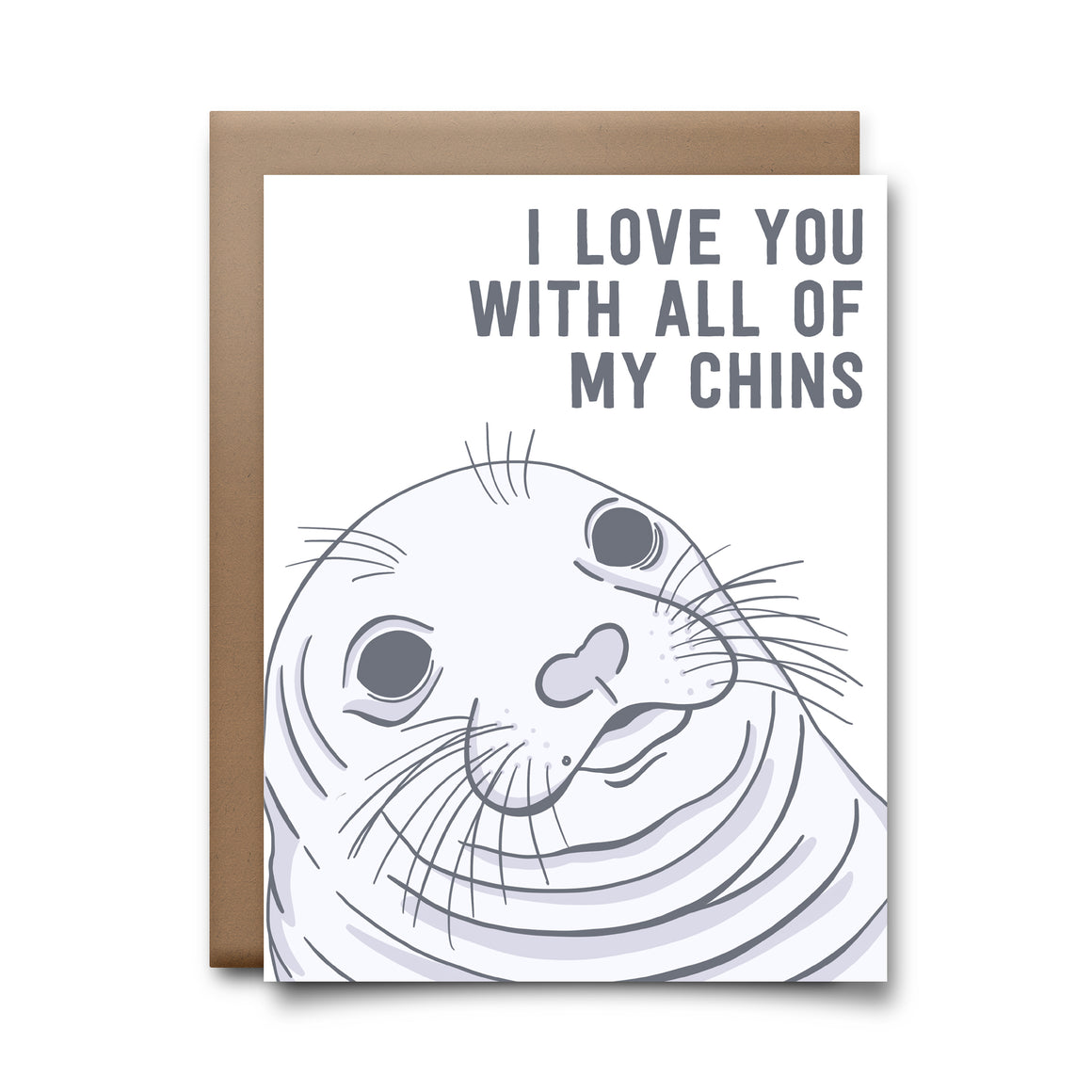 all  my chins | greeting card