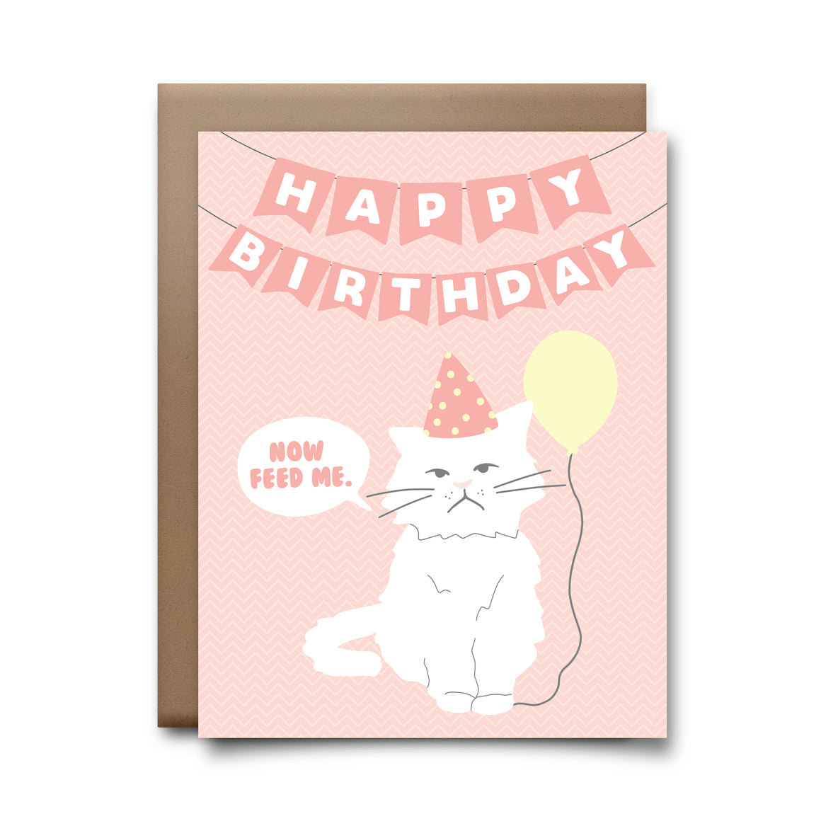 hbd feed me cat | greeting card