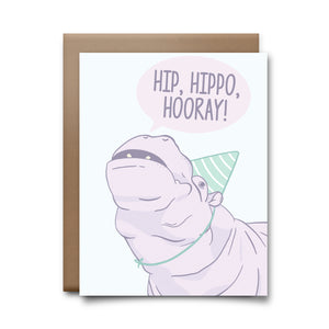 hip hippo hooray | greeting card