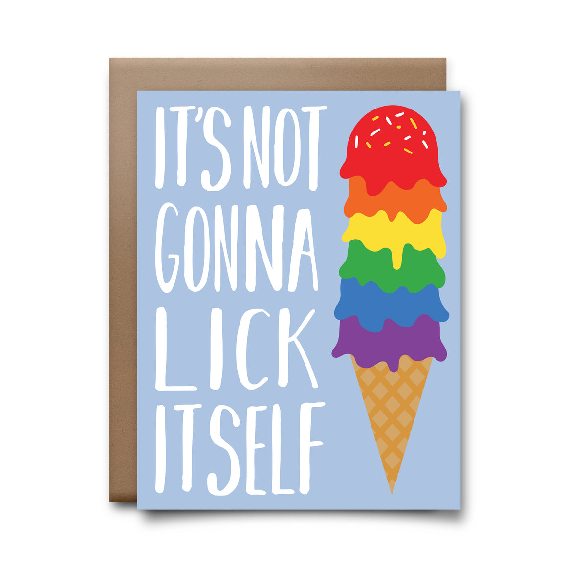 lick itself  | greeting card