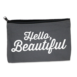 hello beautiful | zip pouch gray
