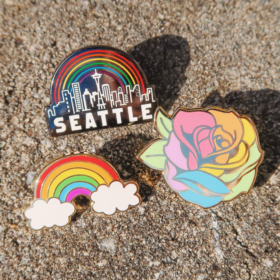 pride rose | enamel pin