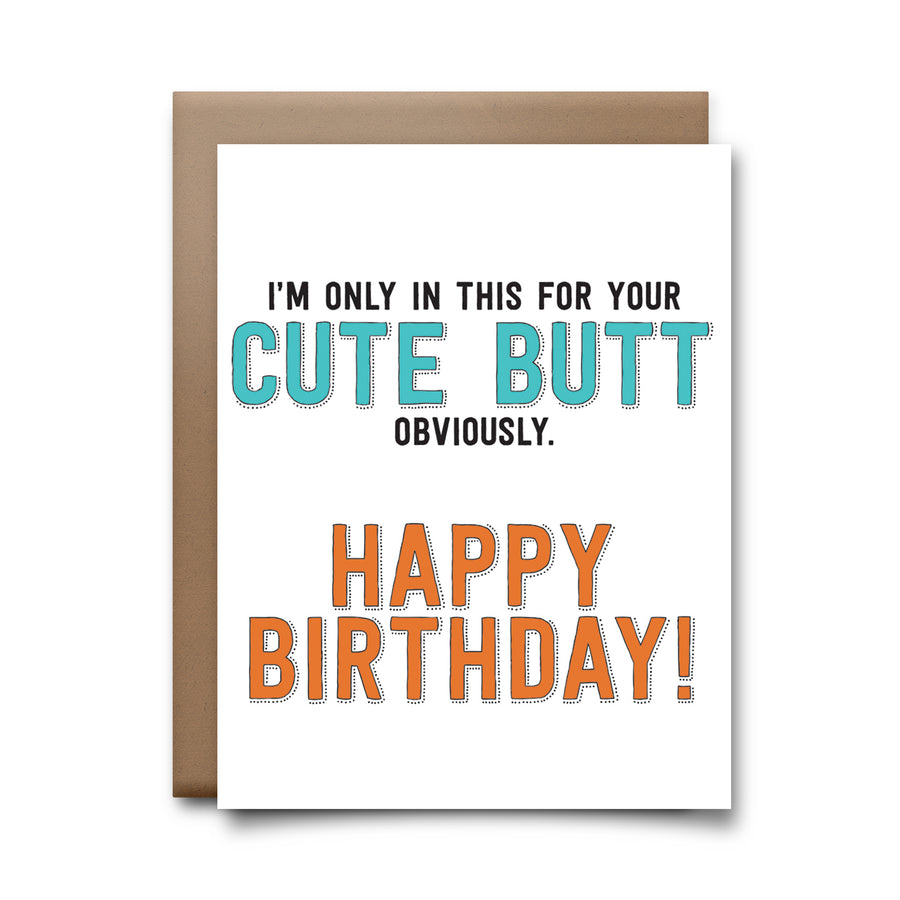 cute butt | greeting card