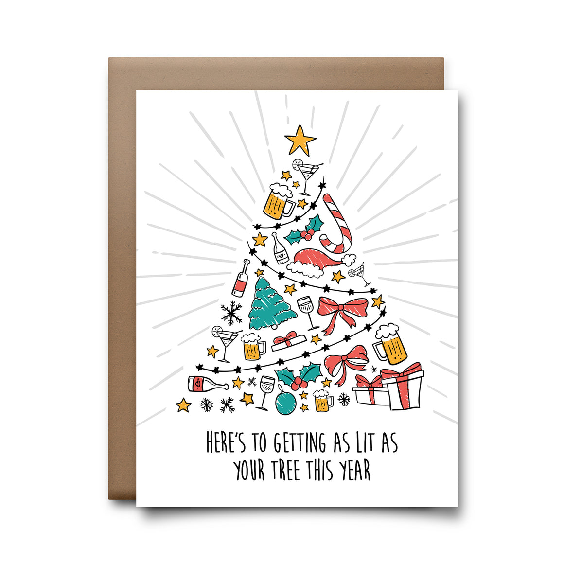 lit tree | greeting card