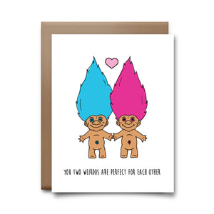 two weirdos | greeting card